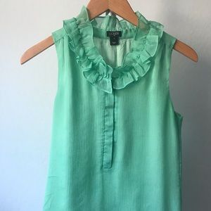 J. Crew sleeveless Blouse with Ruffle Collar